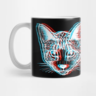 Psychedelic Trippy Rave Cat Abstract Vaporwave Gift Mug